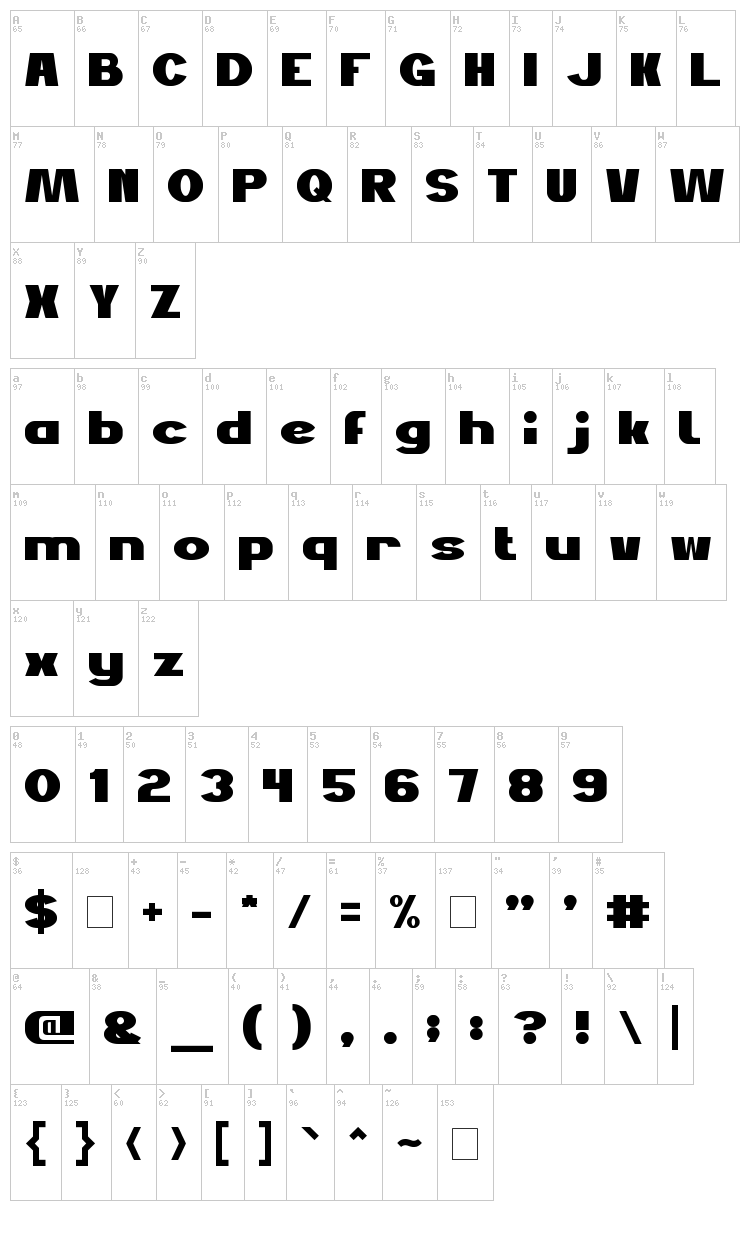 Just Do Good font map